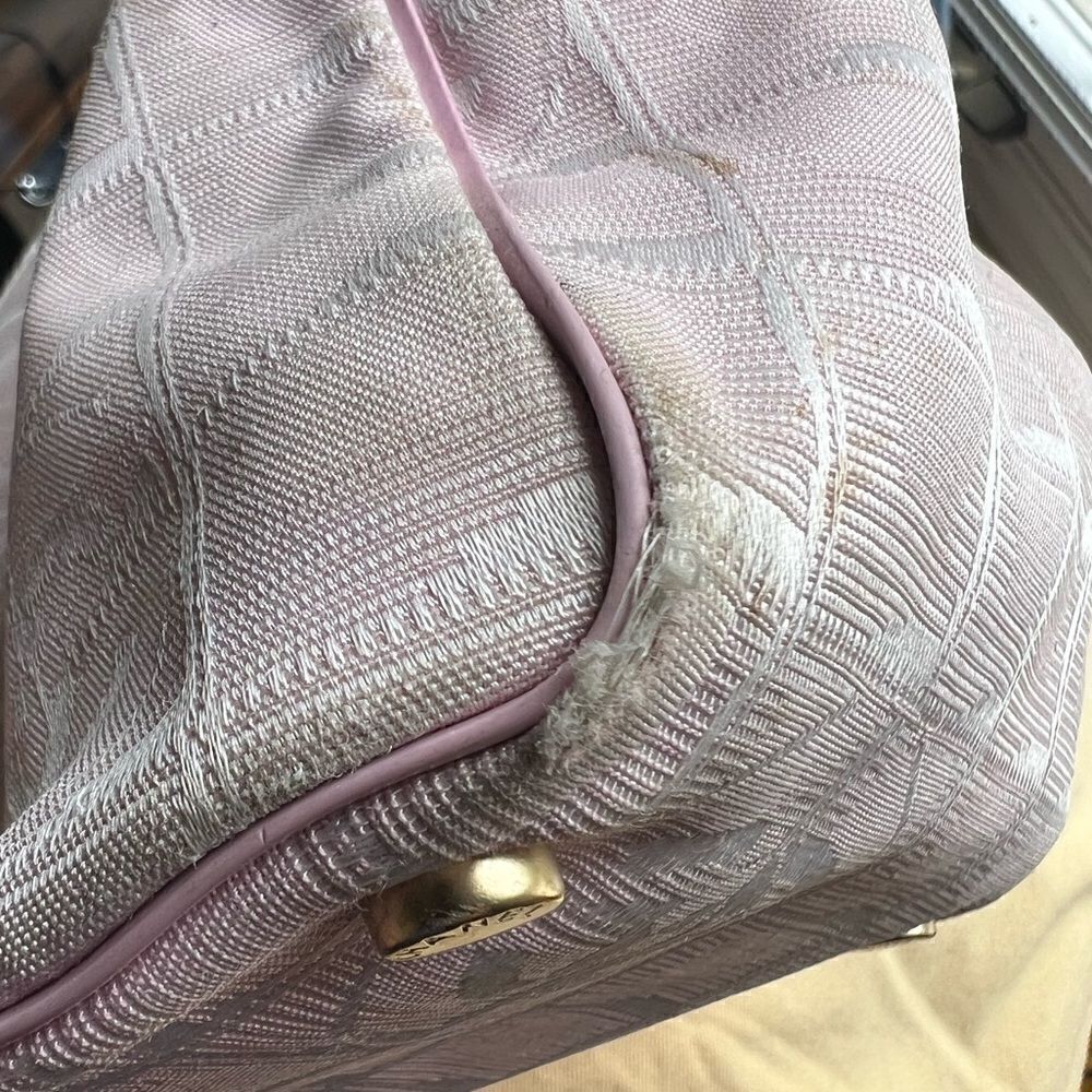 AUTH CHANEL PINK CLOTH TOTE BAG - Picture 7 of 12